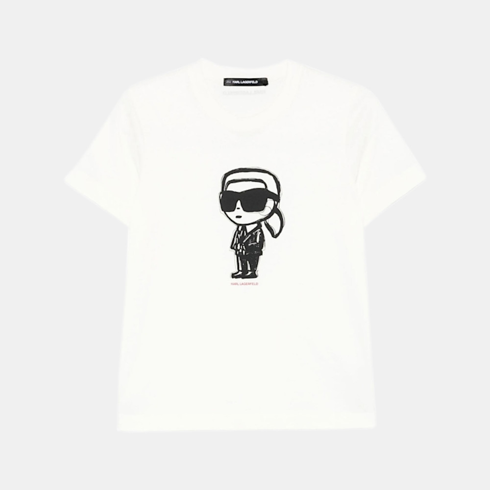 T-shirt damski Kremowy Karl Lagerfeld / Women's t-shirt Ecru Karl Lagerfeld